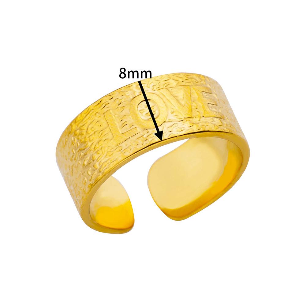 Stainless Steel Heart Geometric Hydraulic Ring for Women