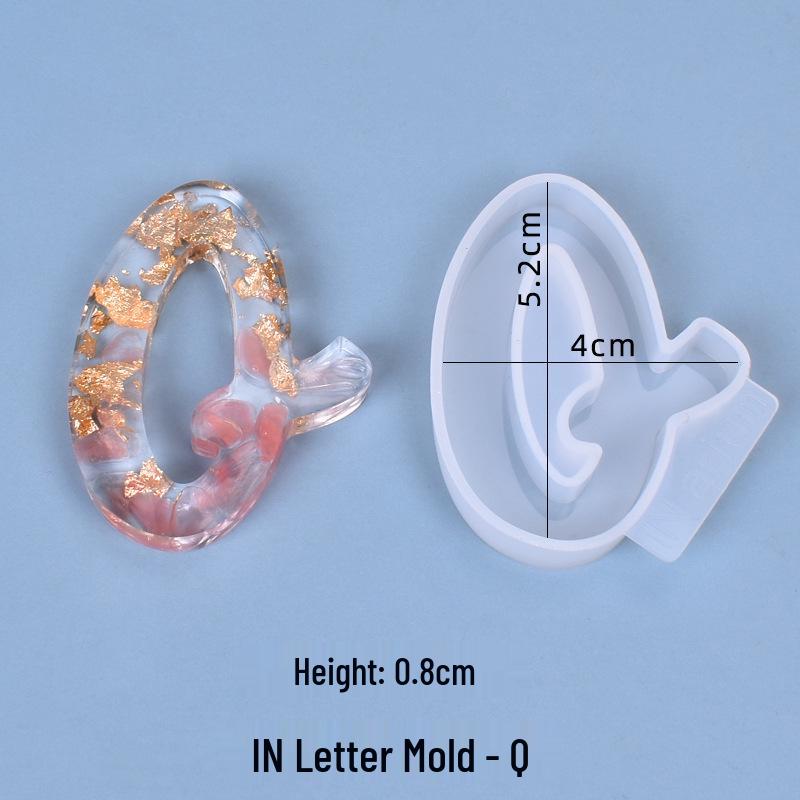 Crystal Resin Silicone Mold: 26 Irregular Letter Pendants for DIY Charms