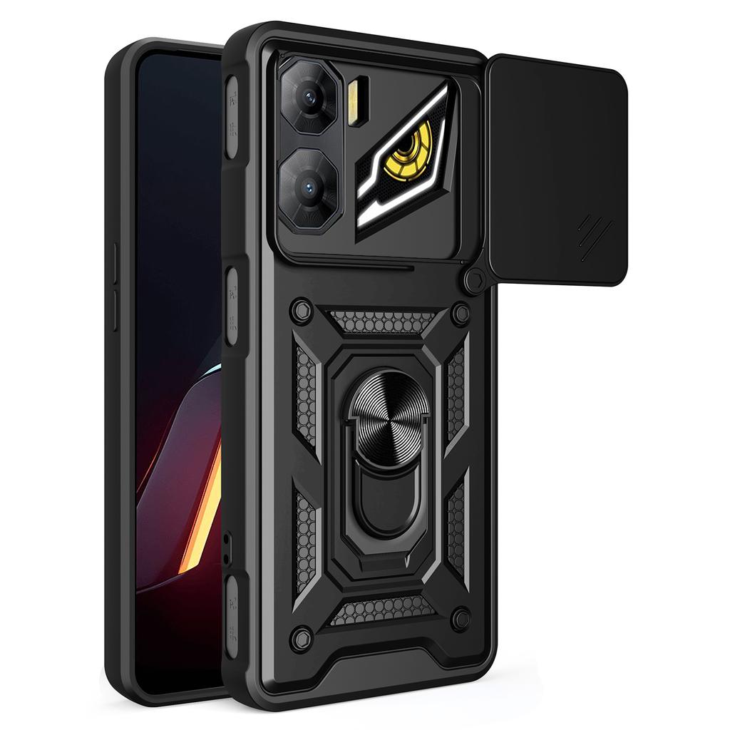 Чехол для ZTE nubia Neo 3 5G со сдвижной крышкой для камеры, из ПК + ТПУ, с подставкой, чехол для телефона