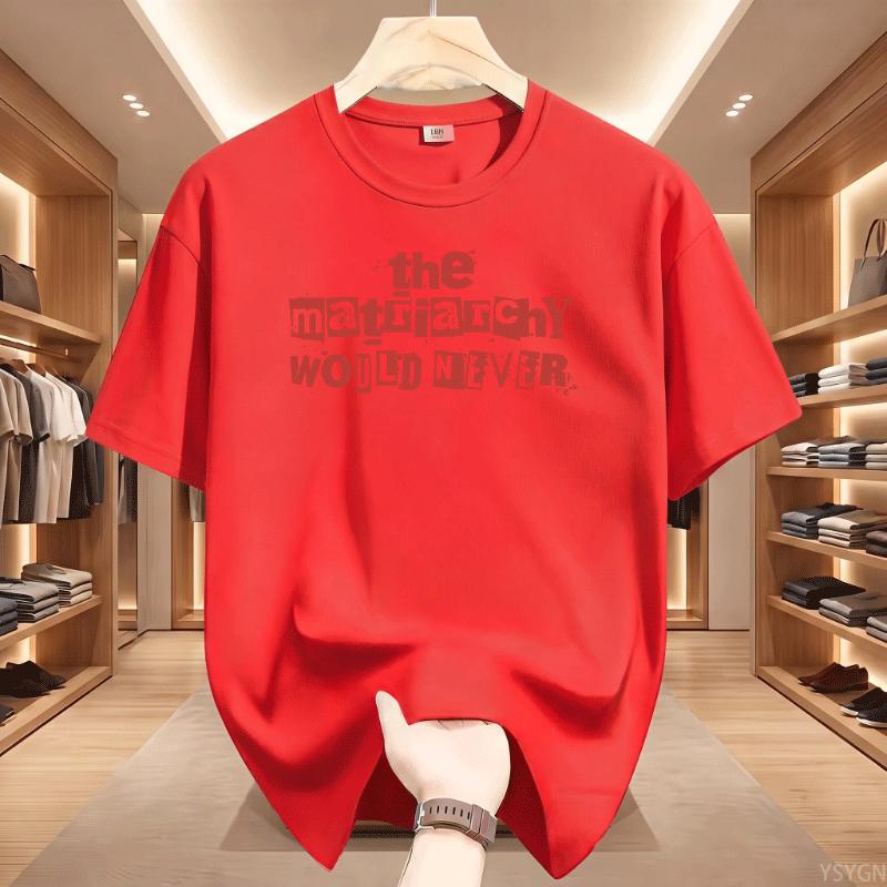 The Matriarchy Would Never Graphic T Shirt Unisex Cutout Letter Print Tee Retro Ransom Note Style Slogan Casual Short Sleeve Top