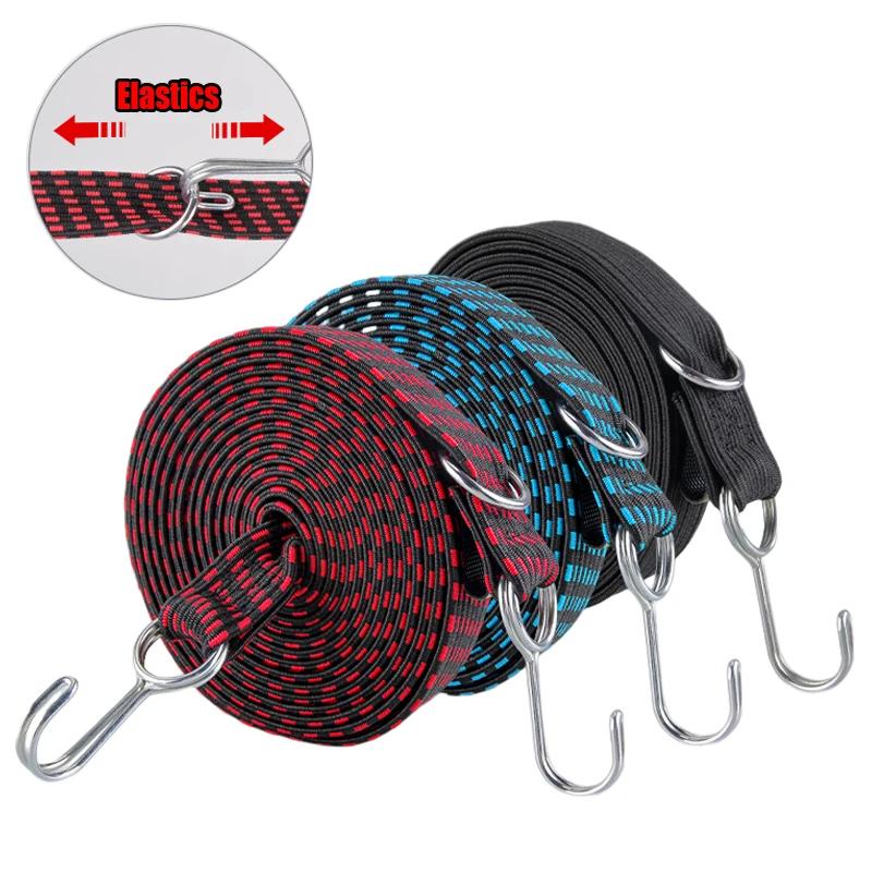 Motorcycle Elastic Luggage Rope Cord Hook Motorbike Bundling Elastic Rubber Band Bike Rope Tie Car Luggage Roof Rack Fixed Strap