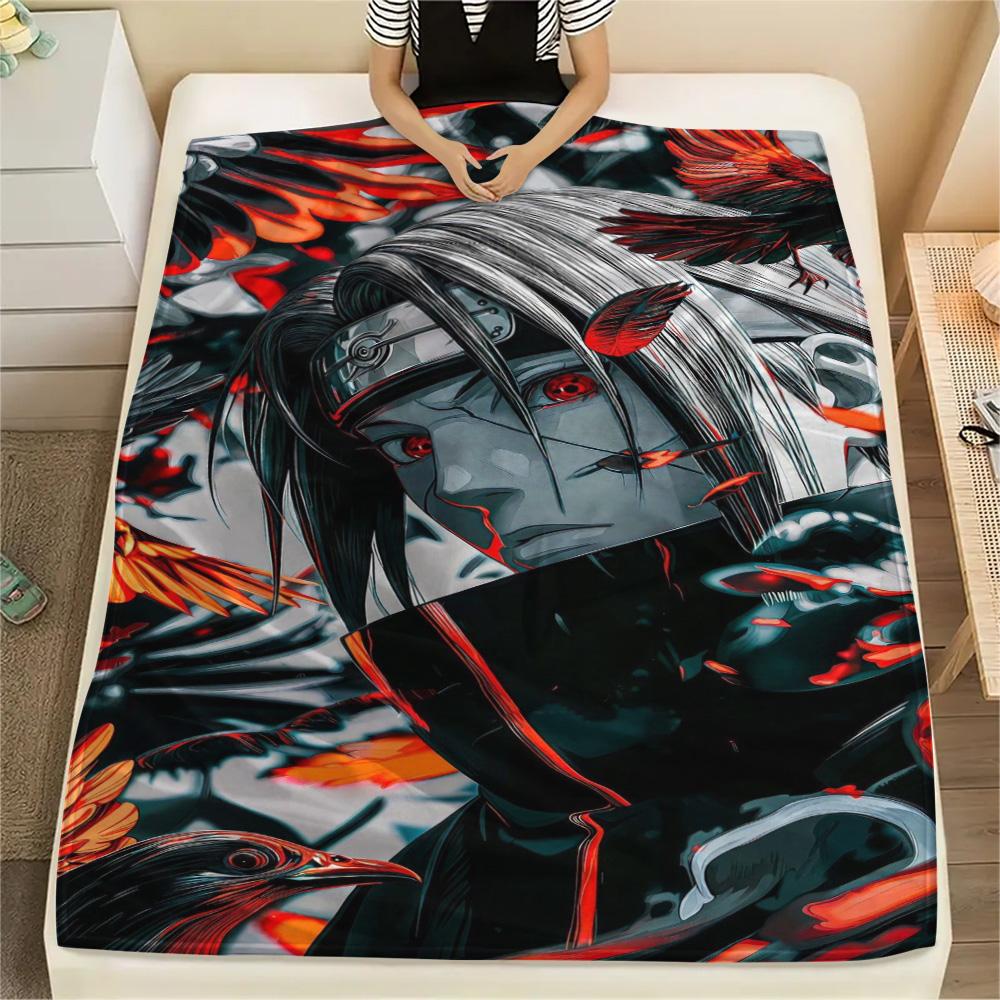 Itachi Uchiha Creative Pattern Print Blanket, Cozy Flannel Blanket Perfect for Chair, Sofa, Bed, Picnic & Travel.-TING