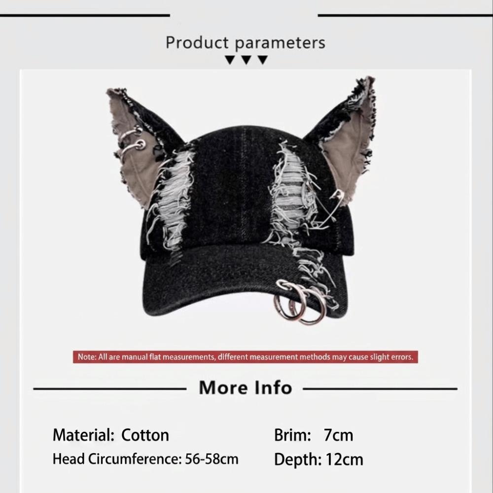 Frayed Edges Baseball Cap Distressed Details Y2k Baseball Cap Wash Baseball Cap Party Wear