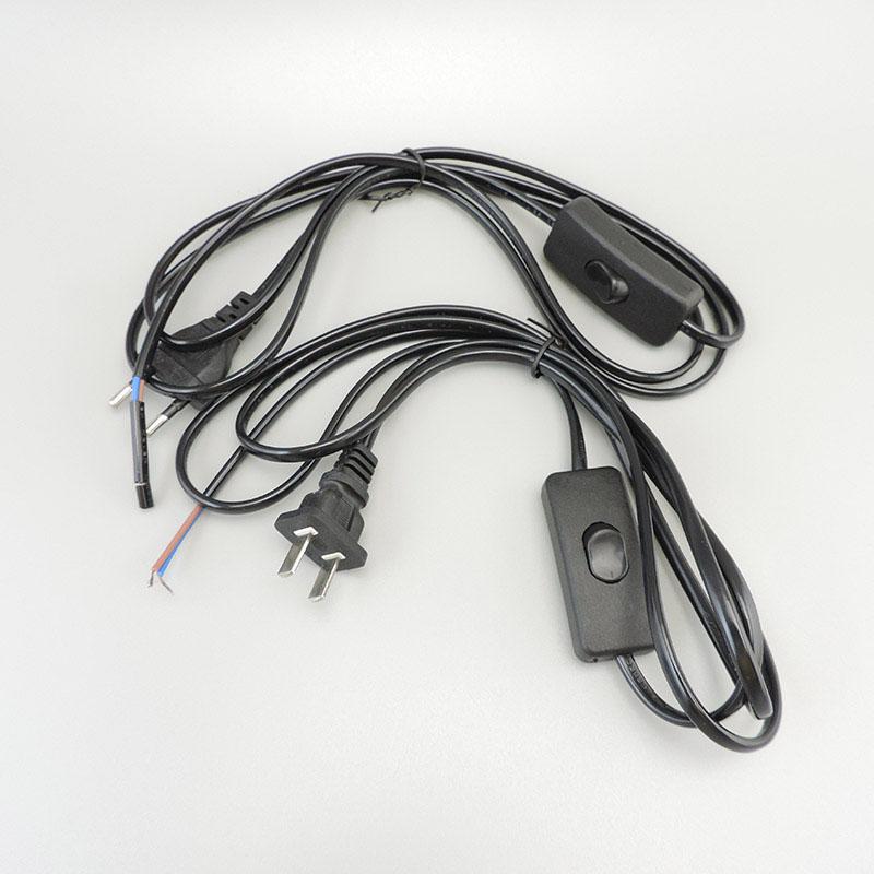 Transparent White Black UK AU EU US AC Desk Lamp Power Supply Extend Connector Adapter Cable Repair Cord Electric Switch Plug