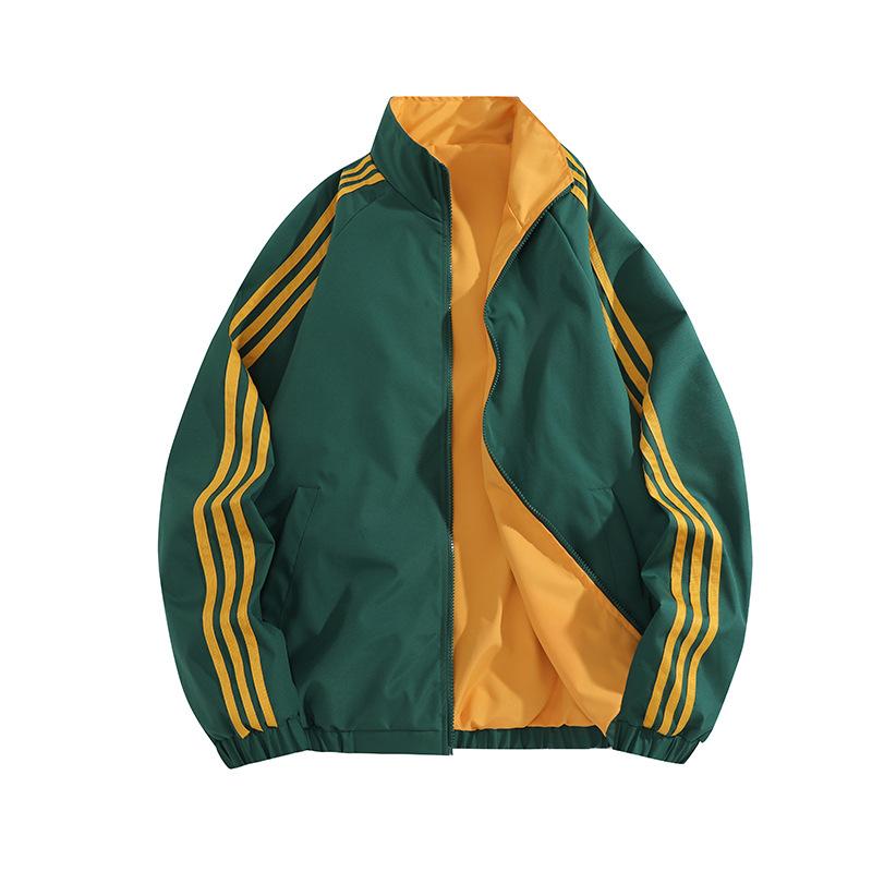 Куртка со стойкой, Мужская двусторонняя бейсбольная куртка, Мужская универсальная повседневная спортивная куртка
