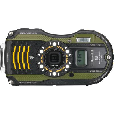 Pentax Водонепроницаемая цифровая камера PENTAX Зеленая Макро 1 см Макроподставка в комплекте Электронный компас Дополнительный ЖК-дисплей Стандарт Qi PENTAX 12663 WG-3GPS WG-3GPSGR