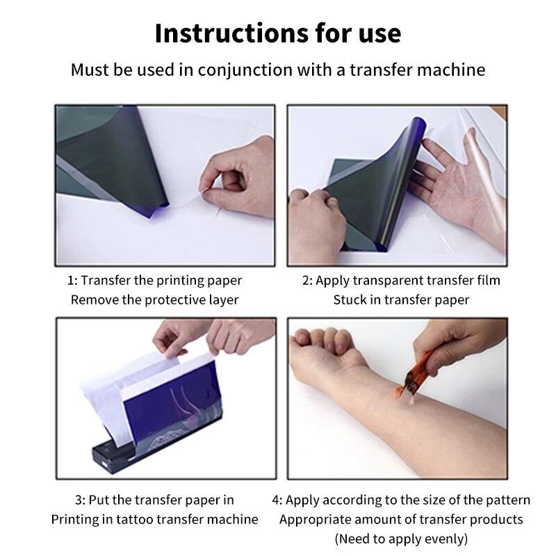 50 шт. бумага для переноса татуировки, копировальная углеродная калька, термотрансферная бумага, копировальная бумага для тату, трафарет, аксессуары