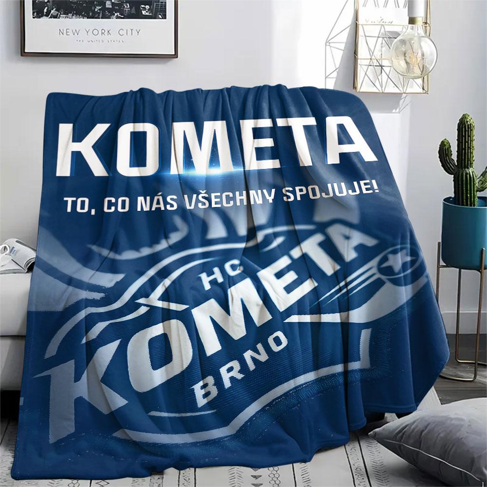 1PC HC Kometa Brno Patterned Flannel Blanket Suitable For All Seasons for Home Decor Warmth and Comfort Gifts Holiday Present