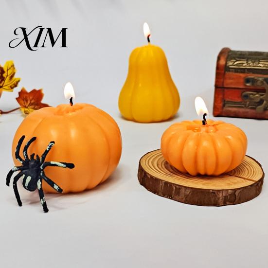Cement Pumpkin Mold DIY Candle Silicone for Halloween, Handmade Scented Making Mold, Resin Casting Crafts Gypsum Clay Epoxy