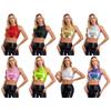 Womens PVC Shiny Sleeveless Vest Crop Tops Latex Punk Tank Top Rave Party Dance Costume