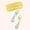 Infant Self-directed Baby Food Flexible Spoon Fork Set with Storage Case, 1 Set, 1. Teddy Bear Handle Design