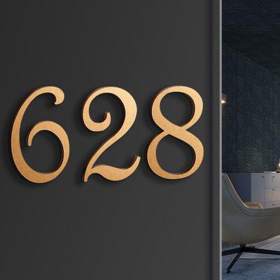 1PC Address Plaque Acrylic Door Number Plate Sticker Mailbox Sign House Address Self Adhesive KTY