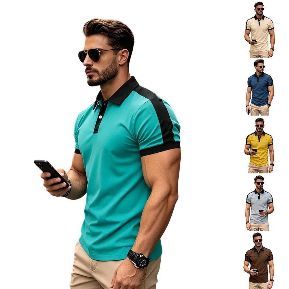 Men's Benbu Multi-color Slim-fit Plaid Short-sleeved Button-down Shirt