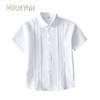Детская белая футболка 110-160 с коротким рукавом школьная форма футболки для девочек и мальчиков