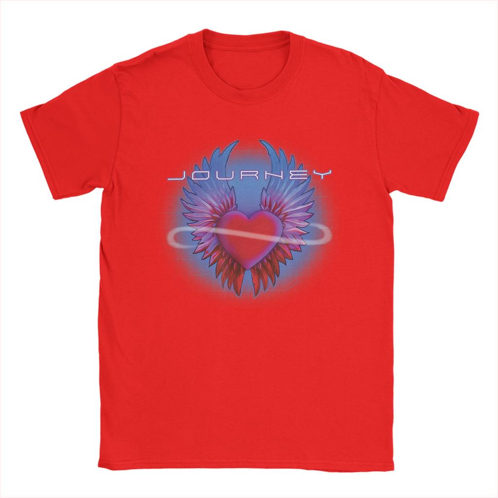 Journey Band Winged Heart Music Band 100 Cotton T Shirt For Unisexs Summer TShirts O Neck Tee Shirt Oversize Hot Sale Clothes