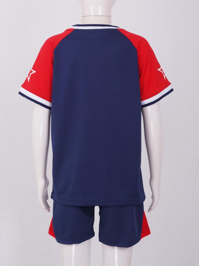 Комплект детской спортивной одежды, футболка с короткими рукавами и шорты для мальчиков, спортивный костюм, спортивный костюм, летняя спортивная одежда для футбола, баскетбола, фитнеса