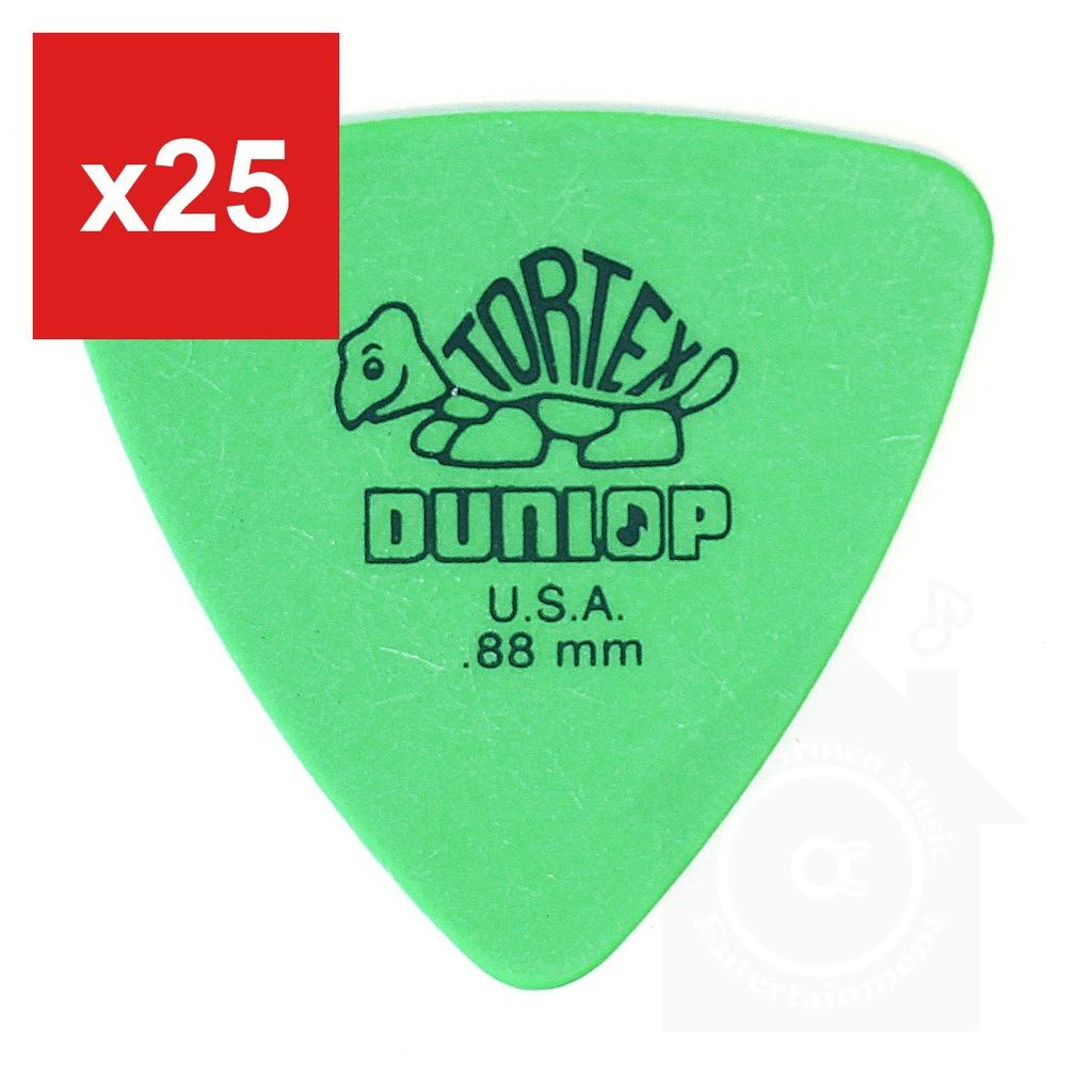 Jim Dunlop Tortex Triangle Guitar Picks .88mm Green, 12-Pack