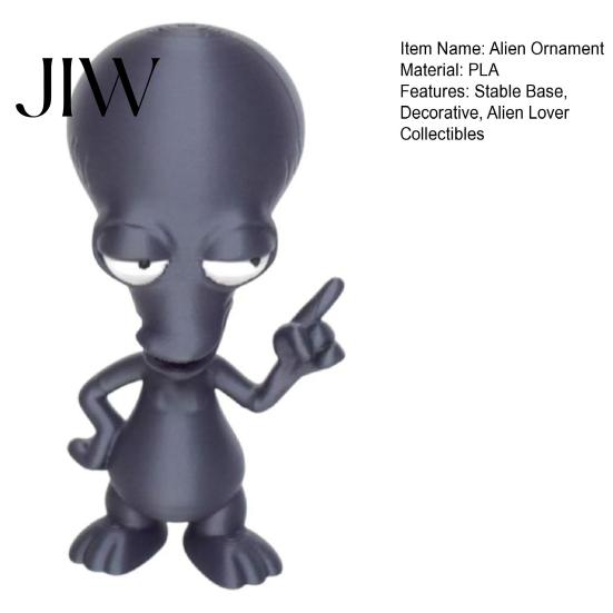 Trendy Room Decor 3D Printed Alien Ornament, Funny Figurine, Collectible Big Head Statue for Desk Shelf Decor, Lovers Gift Lover Collectibles