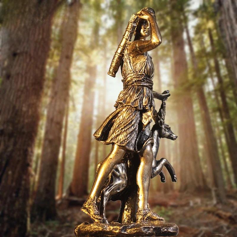 Goddess of The Moon Statue Crescent Moon Greek Roman Mythology Selene Luna Resin Sculpture for Home Altar Witchy Celestial Decor