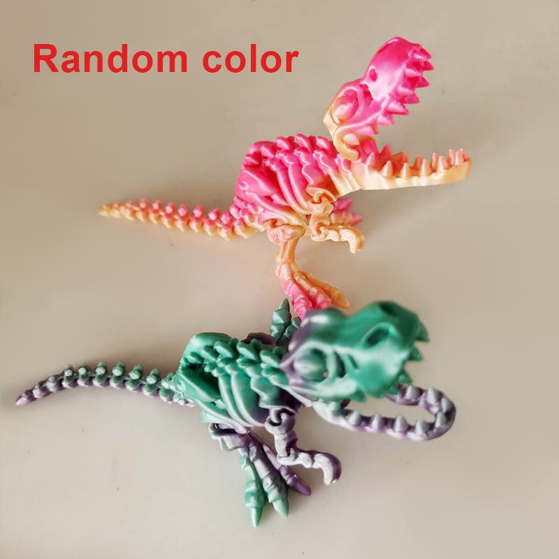 3D Printed Dragon Set Crafts Model Decoration Fidget Toy Rotatable Tyrannosaurus Rex Skeleton Dinosaur Gift for Kids Birthdays