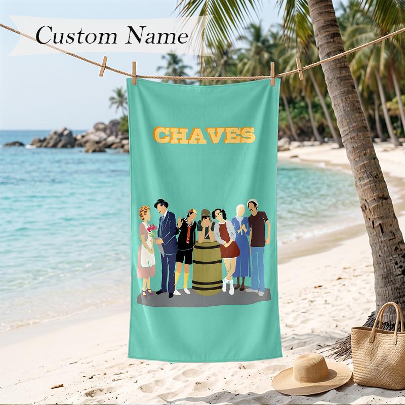 El Chavo Custom Name Printed Beach Towel Personalized Soft Towel For Swimming Beach Travel