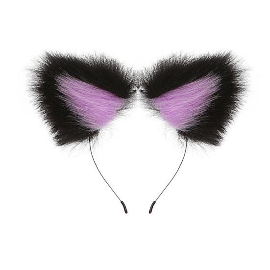 Плюшевый ободок с кошачьими ушками Прочный металлический ободок Универсальный дизайн Обруч для волос Реквизит для косплея Аксессуар для волос