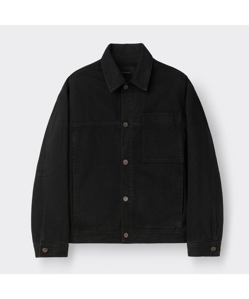Customellow Black Wale Denim Trucker Jacket Cwjas26122Bkx
