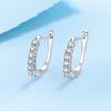 925 Sterling Silver Straight Row Ear Buckles Literary Small Fresh Earrings Moissanite Earrings Ladies Jewelry