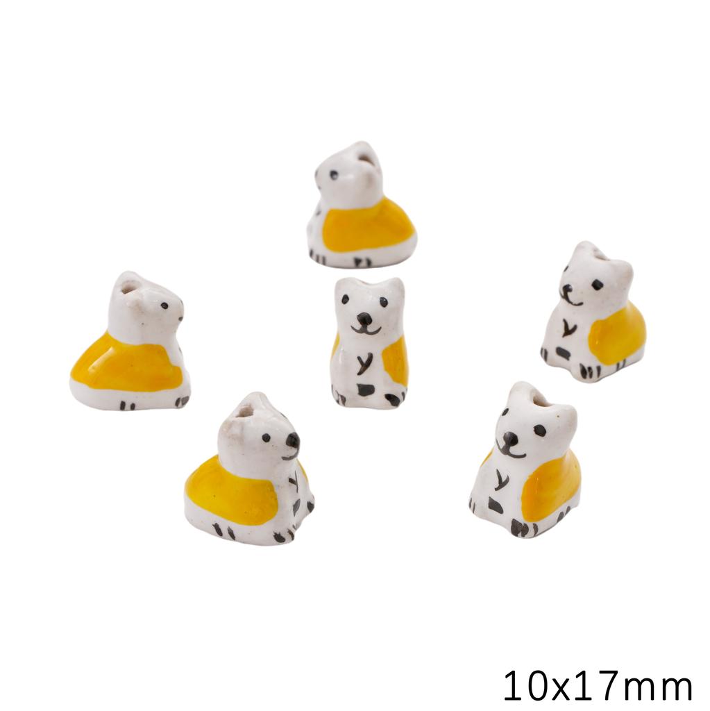 Керамические расписные бусины Собака Лиса Интервальные Рассыпные бусины для DIY Браслетов Ожерелий Изготовления Ювелирных Изделий