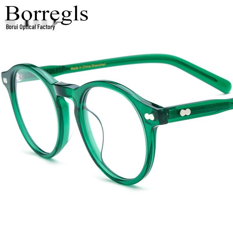 Korean Style Acetate Round Glasses Frame for Men and Women - Retro Myopia Glasses