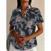 Минималистичная и персонализированная женская рубашка с коротким рукавом и воротником, летняя мода, универсальный повседневный топ