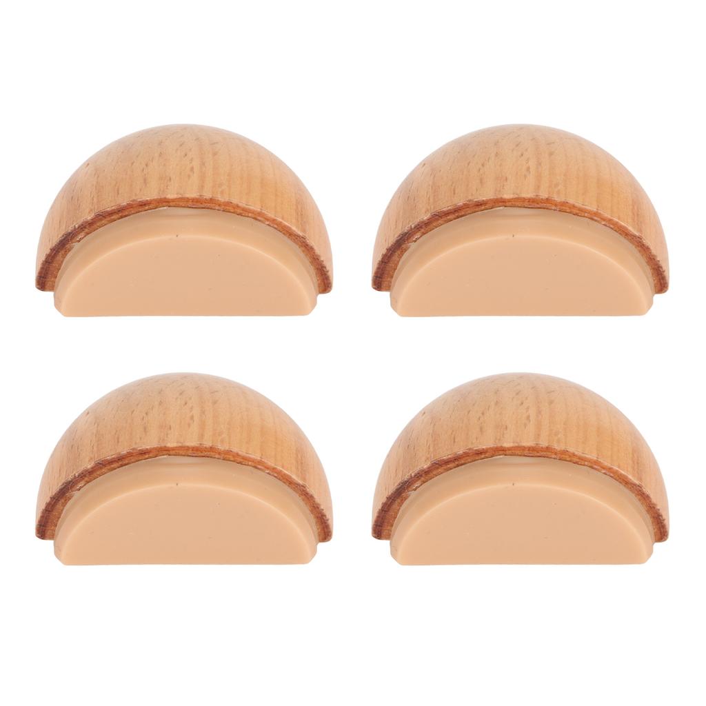 4 шт. Деревянный дверной стопор многоцелевой бесшумный предотвращает столкновение сверление бесплатно амортизирующий дверной пробой
