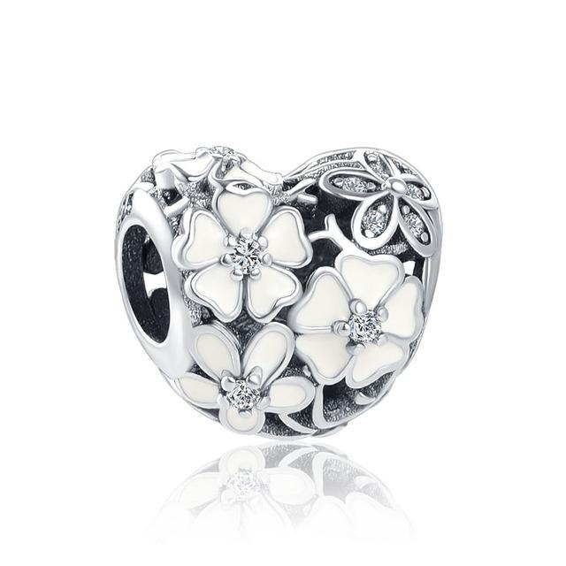 New 925 Silver Heart Shape Love Family Flower Rainbow Diy Fine Beads Fit Original Pendant Charms Silver 925 Bracelet Jewelry