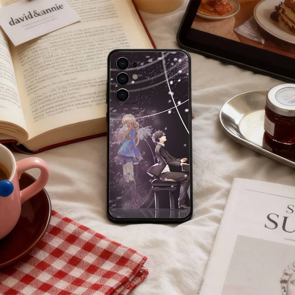 Мягкий черный чехол для телефона Samsung S 25, 24, 23, 22, 30, 21, 10, 9, Ultra, Plus, Lite, FE, 4, 5 G из аниме «Твоя ложь в апреле».