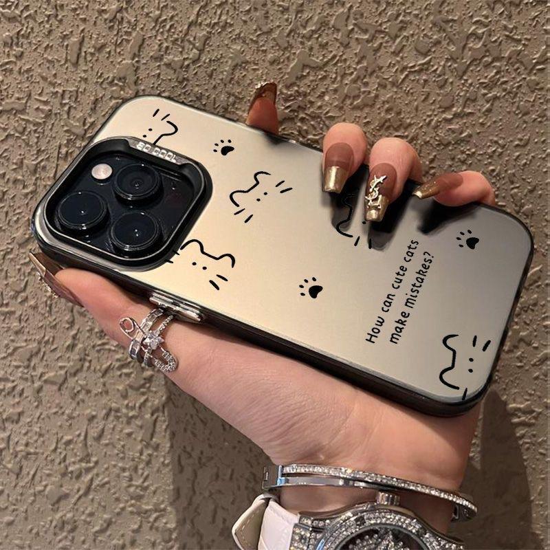 Милый Кот Символ Чехол для Телефона Для iPhone 16 e 15 14 13 12 11 Pro Max Plus Mini X XS XR SE 2020 2022