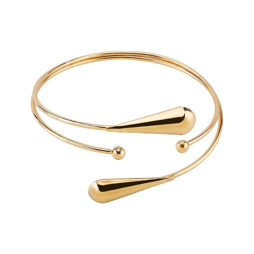 Line Weave Armband Arm Chain Hollow Flower Circle Upper Arm Bracelet Opening Cuff Bracelets Party