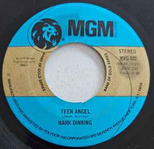 7-дюймовая пластинка MARK DINNING - Teen Angel / Bye Now Baby MVG522 MGM Records US Pop Б/у