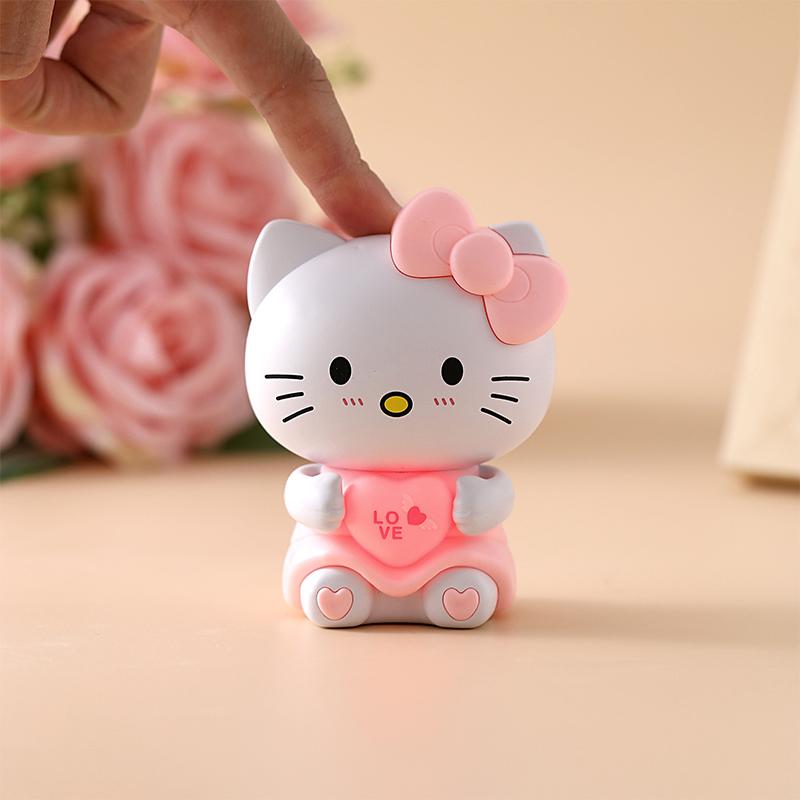 Hello Kitty Heart Talking I Love You Led Glowing Toy Kawaii Night Light Sanrio Animation Toys Valentine'S Day