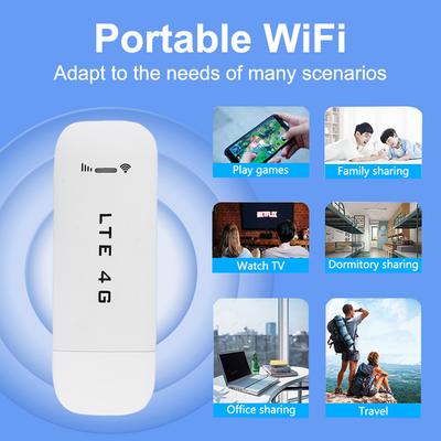 Беспроводной 4G роутер 150 Мбит/с Высокоскоростной 4G LTE Беспроводной USB-модем с разъемом для SIM-карты Модем-стик для ноутбуков
