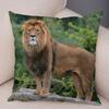 Africa Lion Pillow Case Decor Wild Animal Pattern Print Pillowcase Super Soft Plush Cushion Cover for Car Sofa Home 45x45cm