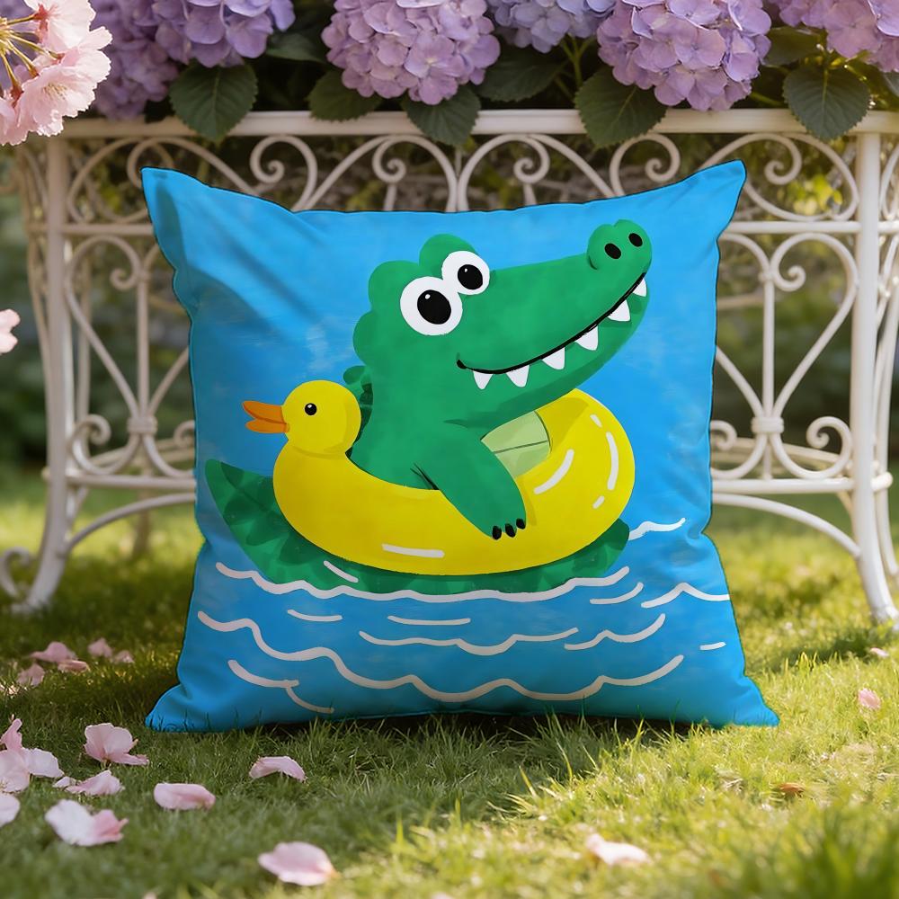 Animal cute crocodile Cushion Cover Home Car DualScene Pillow Cover Reversible for Premium Comfort