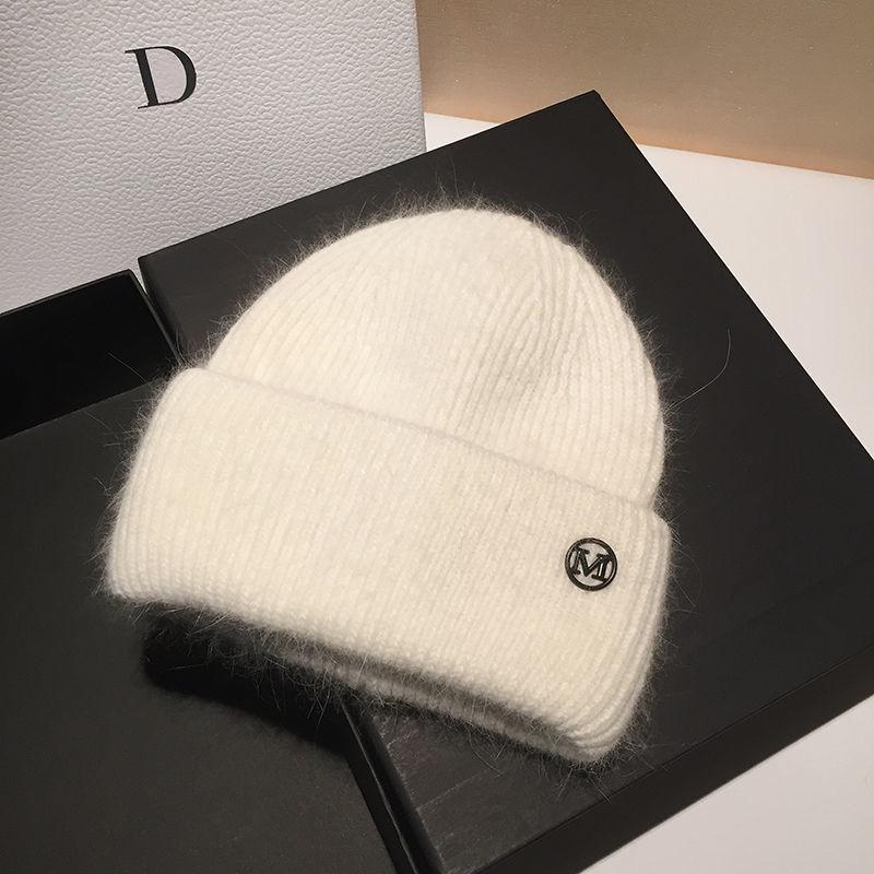 Шапка из кроличьего меха, женская осенне-зимняя универсальная шерстяная шапка, вязаная шапка, теплая шапка, защита ушей, холодная шапка Tide