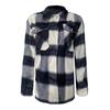 Women's  And Winter Fashion Loose Plaid Print Pocket Long Sleeve Jacket