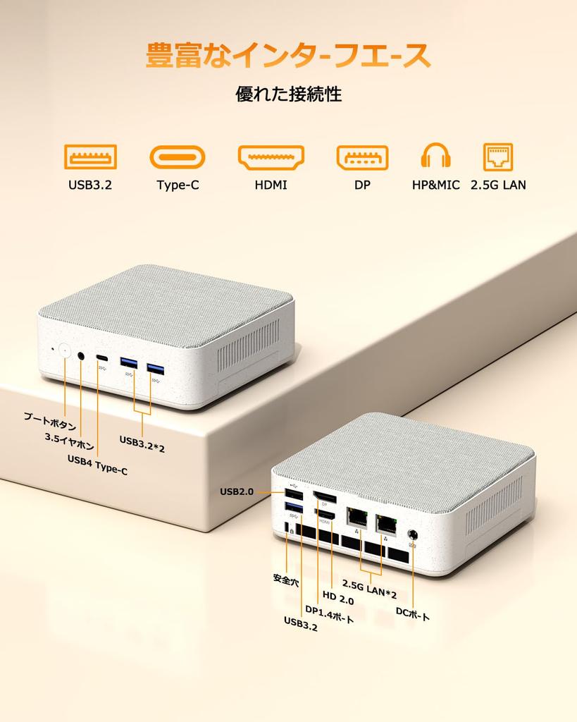 YCTipc Mini PC Ryzen 5 6600H LAN 8GB 256GB NVMe Mini PC Up To WiFi Bluetooth Dual Full USB 4 Triple Display Output [Two 2.5G Ports] DDR5, SSD, 6C/12T,