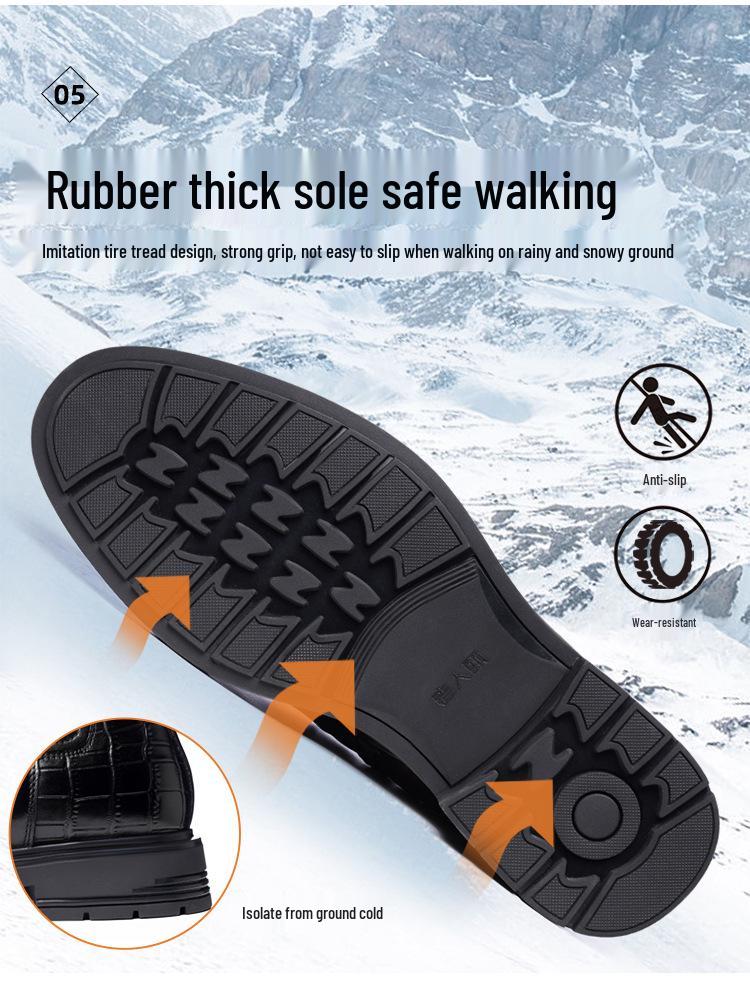 Мужские зимние ботинки-хайтопы из натуральной кожи с бархатной подкладкой