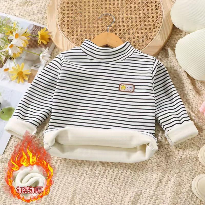 Kids Half-Turtleneck Fleece Lined Thermal Top Cartoon Warm Long Sleeve Base Layer Boys Girls