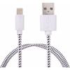 Braided Cable for IPHONE 6/6S 1m Charger Lighting USB Connector APPLE Woven Fabric Shoelace Nylon Wire (WHITE)