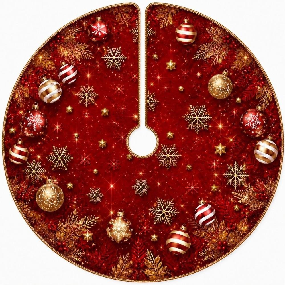 Large Size Christmas Tree Mat Round Xmas Tree Foot Cover Snowman Christmas Tree Skirts Indoor