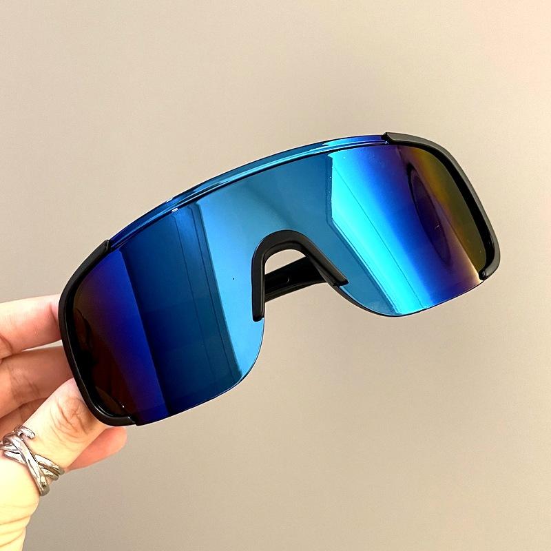 European and American outdoor sports cycling silver glasses, mountaineering night riding sunglasses, integrated protective windproof goggles,