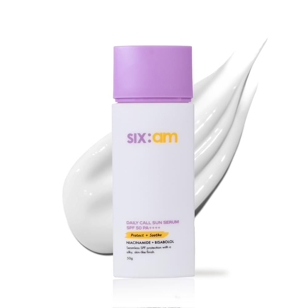 ШЕСТЬ:Корейский солнцезащитный крем 3-в-1 AM SPF 50 PA++++ с 2% ниацинамида и бисабололом | Антивозрастной и осветляющий солнцезащитный крем для чувствительной, жирной и сухой кожи